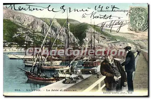 Cartes postales Menton la Jetee et Garavan