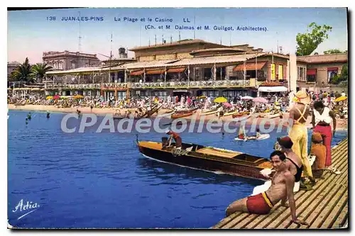 Cartes postales Juan les Pins la plage et le casino