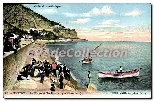 Ansichtskarte AK Menton la Plage et Roches Rouges Frontiere