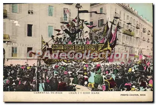 Cartes postales Carnaval de Nice Char du dieu Mars