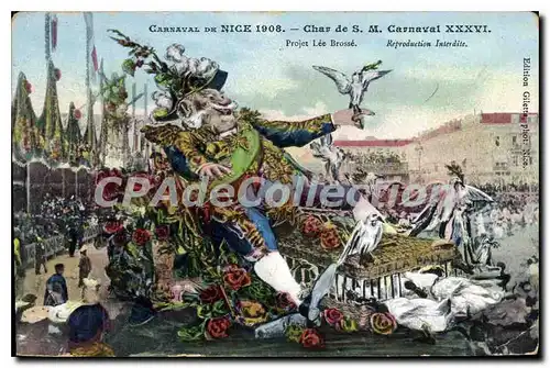 Ansichtskarte AK Carnaval de Nice 1908 char de S N Carnaval XXXVI