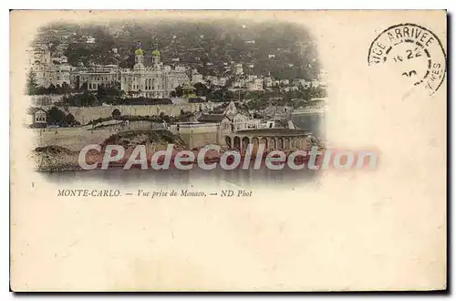 Cartes postales Monte Carlo vue prise de Monaco