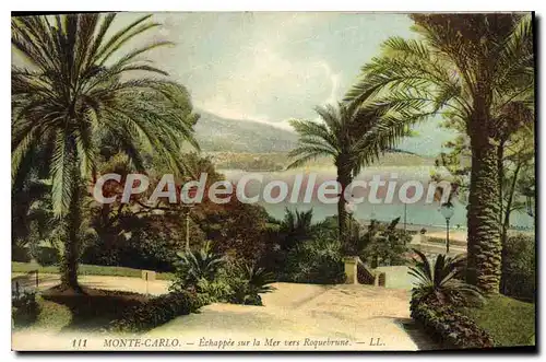 Cartes postales Monte Carlo Echappee sur la Mer vers Roquebrune