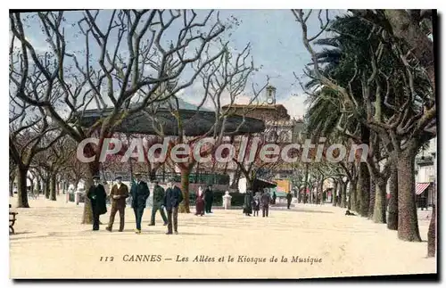 Cartes postales Cannes les Allees et le Kiosque de la Musique