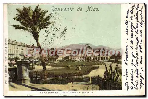 Cartes postales Nice le casino et les Nouveaux jardins