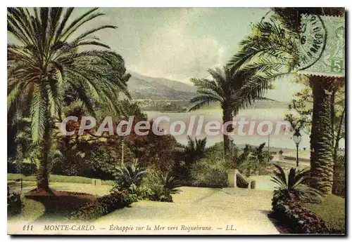 Cartes postales Monte Carlo Echappee sur la Mer vers Roquebrune