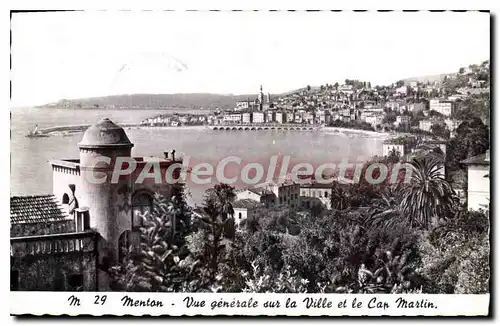 Cartes postales Menton Vue generale sur la Ville et le Cap Martin