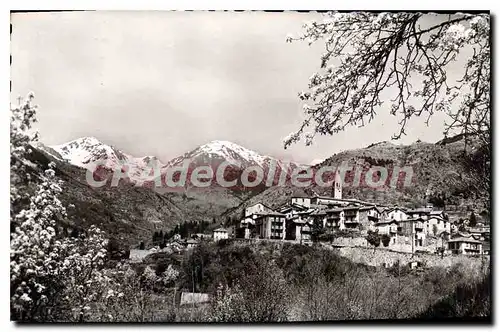 Cartes postales La Suisse Nicoise St Martin Vesubie vue generale au fond la Cime Archas et la Cime de la Valette