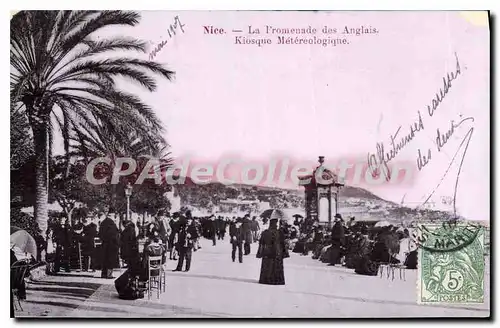 Cartes postales Nice La Promenade des Anglais Kiosque Metereologique