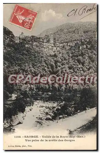 Cartes postales Saorge Vallee de la Roya Vue prise de la sortie des Gorges