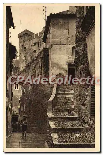 Cartes postales Cote d'Azur Roquebrune Alpes Maritimes Vieille rue dominee par le Fort