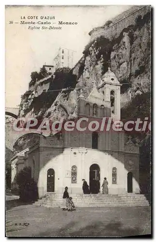 Cartes postales La Cote d'Azur Monte Carlo Monaco Eglise Ste Devote