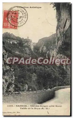 Cartes postales Saorge vue des Gorges cote Nord Vallee de la Roya