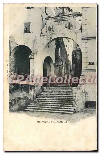 Cartes postales Menton place St Michel