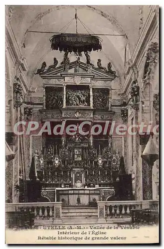 Cartes postales Utelle A M Vallee de la Vesubie interieur de l'Eglise retable historique de grande valeur