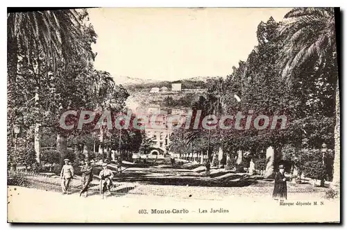 Cartes postales Monte Carlo les jardins