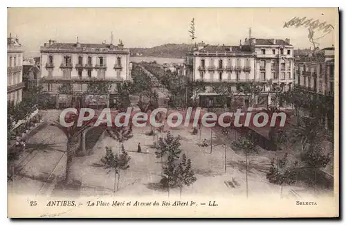 Cartes postales Antibes la place Mace et Avennue du Roi Albert I