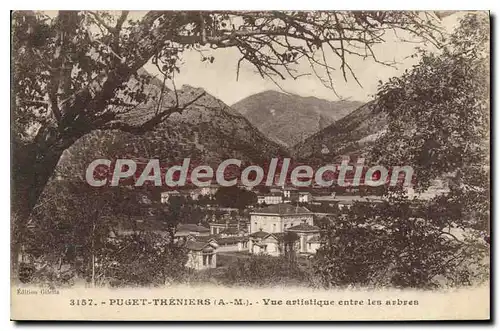 Cartes postales Puget Theniers A M vue artistique entre les arbres