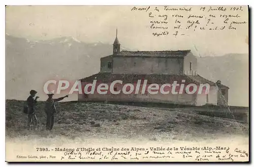 Cartes postales Madone d'Utelle et chaine des Alpes Vallee de la Vesubie Alp Mar