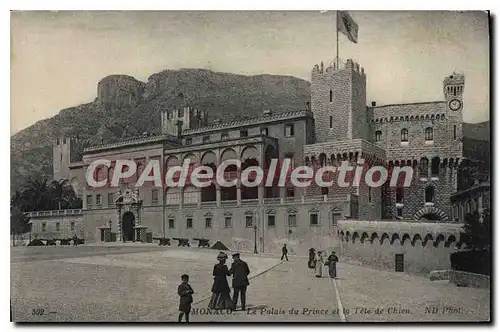 Cartes postales Monaco Le Palais du Prince et la tete de Chien