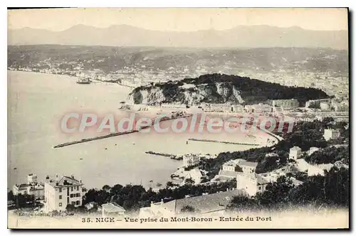 Cartes postales Nice Vue prise du Mont Boron Entree du Port