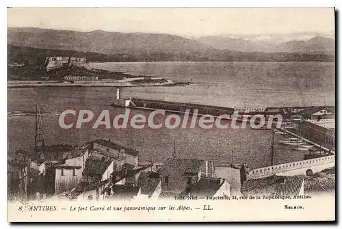 Cartes postales Antibes Le fort Cerre et vue panoramique sur les Alpes