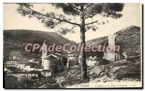 Cartes postales La Turbie l'Eglise et la Tour d'Auguste