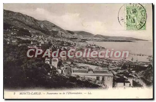 Cartes postales Monte Carlo panorama vu de l'Observatoire