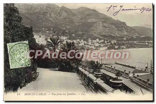 Ansichtskarte AK Monte Carlo Vue prise des Jardins