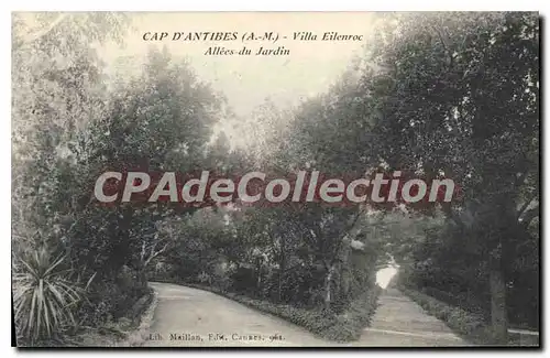 Cartes postales Cap d'Antibes Villa Eilenroc Allees du Jardin