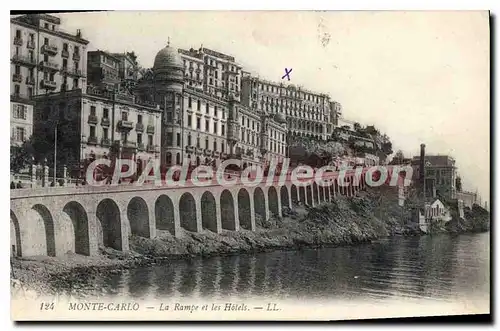 Cartes postales Monte Carlo La Rampe et les Hotels