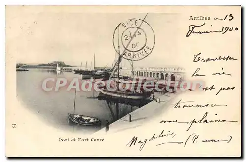 Cartes postales Antibes Port et Fort Carre