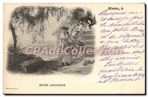 Cartes postales Menton etude artistique