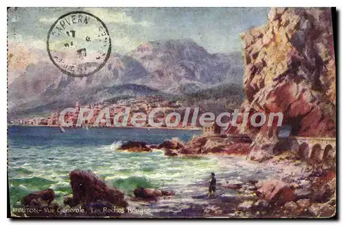 Cartes postales Menton  Vue generale Le Roches Rouges