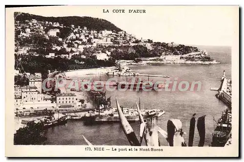 Cartes postales la Cote d'Azur Nice le port et le Mont Boron