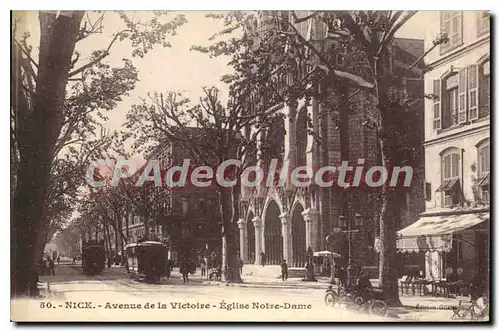 Ansichtskarte AK Nice Avenue de la Victoire Eglise Notre Dame