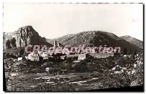 Cartes postales St Paul de Vence vue generale et le Baou de St Jeannet