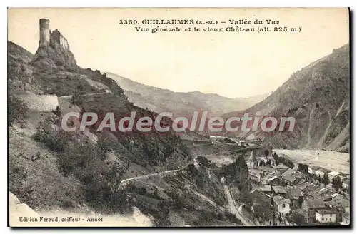 Cartes postales Guillaumes A M Vallee du Var vue generale et le vieux chateau