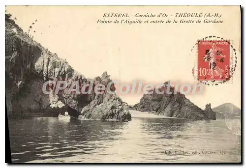 Cartes postales Esterel Corniche d'Or Theoule A N pointe de l'Aiguille et entree de la Grotte de Gardane