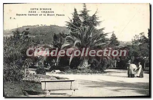 Cartes postales Cote d'Azur Cannes Square Carnot et le Mont Perzou