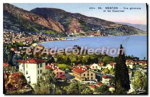 Cartes postales Menton Vue generale et les Casernes