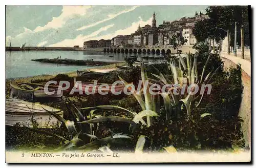 Cartes postales Menton Vue prise de Garavan