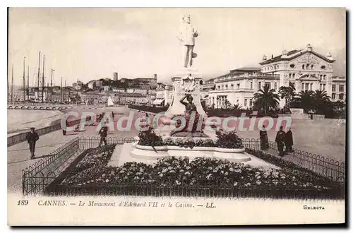 Cartes postales Cannes Le Monument d'Edouard VII et le Casino