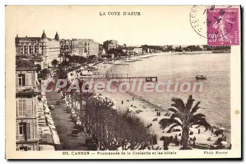 Cartes postales La Cote d'Azur Cannes Promenade de la Croisette et les hotels