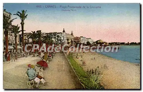 Cartes postales Cannes Plage Promenade de la Croisette