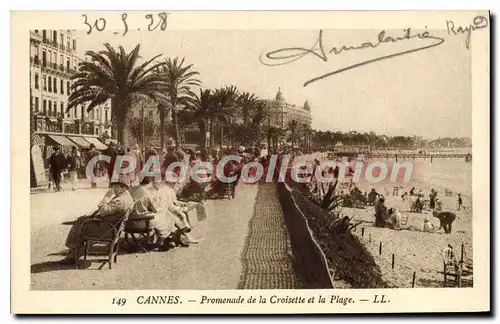 Cartes postales Cannes Promenade de la Croisette et la Plage