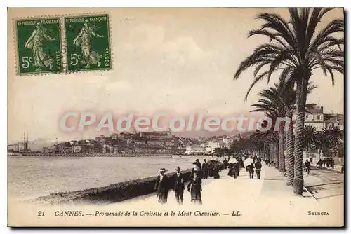 Cartes postales Cannes Promenade de la Croisette et le Mont Chevalier