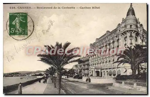 Ansichtskarte AK Cannes Boulevard de la Croisette Carlton Hotel