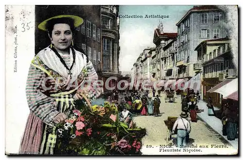 Cartes postales Nice March� aux Fleurs Fleuriste Nicoise