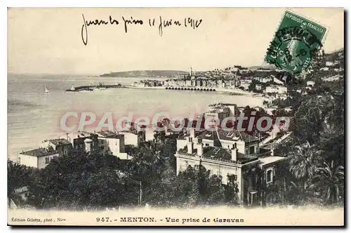 Cartes postales Menton Vue prise de Garavan